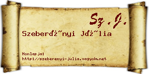 Szeberényi Júlia névjegykártya
